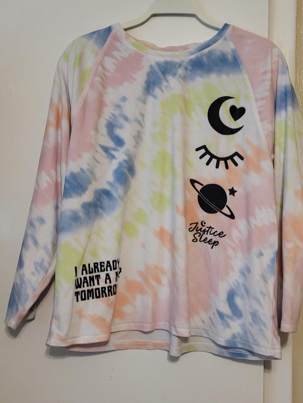 Justice Girls' Tie-Dye Long Sleeve Tee - Pastel
